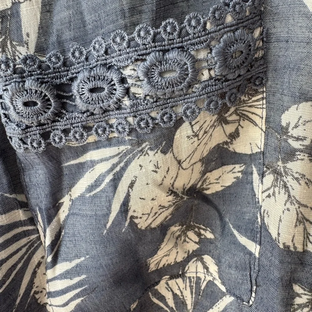 Como Black Navy Floral Blouse sz 3x - Picture 3 of 4